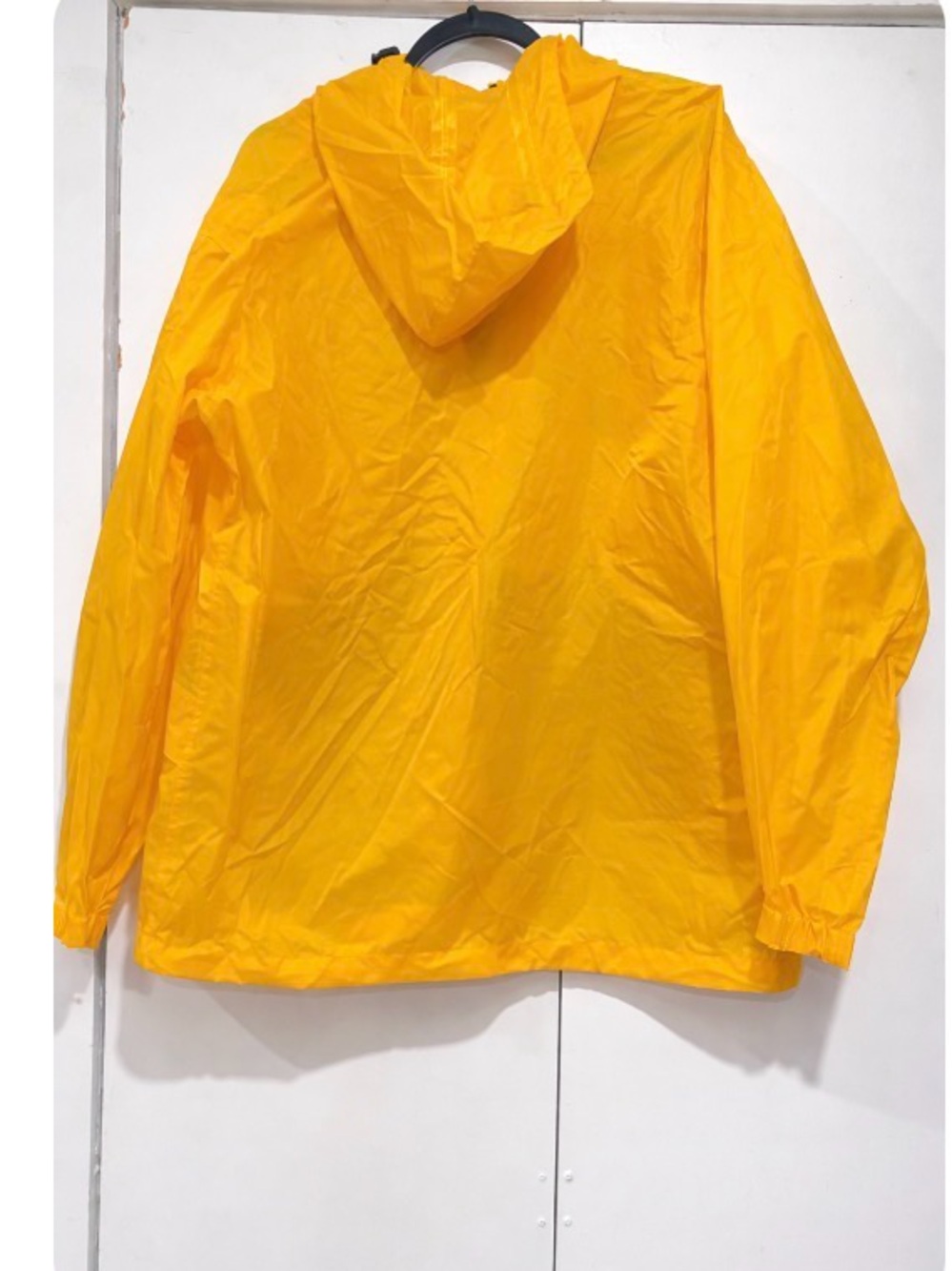 L.L. Bean raincoat Windbreaker Jacket mens large yellow nylon hood lightweight - Picture 2 of 6